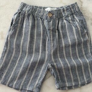 Zara Kids Blue Striped Linen Shorts
